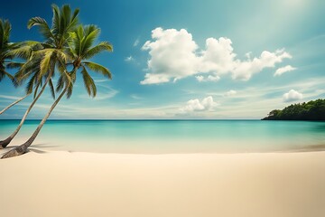 Beautiful empty tropical beach and sea landscape background	