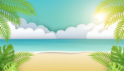 Obraz premium Smooth, Perfectly Clean tree landscape for graphic backgrounds and wallpaper, paper cut.