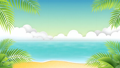 Fototapeta premium Smooth, Perfectly Clean tree landscape for graphic backgrounds and wallpaper, paper cut.