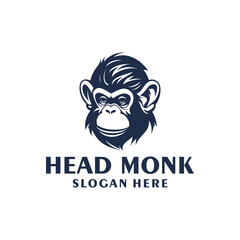 Head monkey, mascot logo vector illustration