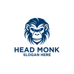 Head monkey, mascot logo vector illustration