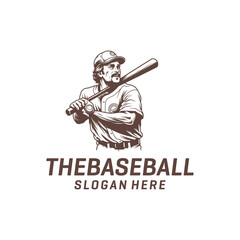 Baseball men logo vector illustration