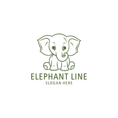 Sitting elephant logo vector illustration
