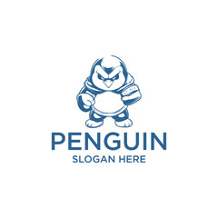 Angry penguin logo vector illustration