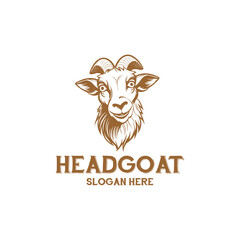Head goat logo vector illustration