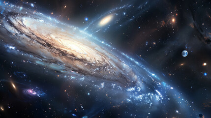 Obraz premium Hyper-Realistic Beauty Impressive Galaxy Nebula Captured in Stunning Detail and Splendor