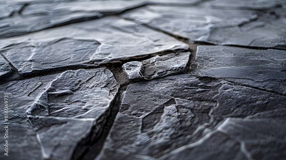 Poster the texture of natural basalt stone with cracks : generative ai