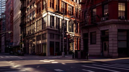 Tribeca Street Corner in New York City : Generative AI