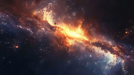 Obraz premium Hyper-Realistic Beauty Impressive Galaxy Nebula Captured in Stunning Detail and Splendor