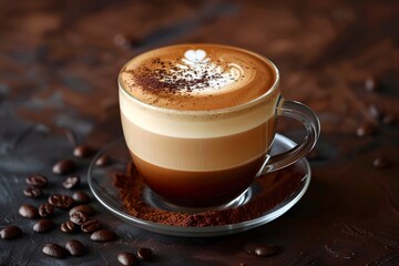 A cup of coffee with a latte on it