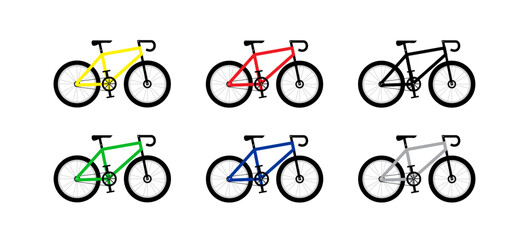 World bicycle day icon. Bicycles with different coloured background vector illustration design