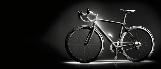 Fototapeta premium World Bicycle Day concept on black background, wallpaper isolate. AI generated.