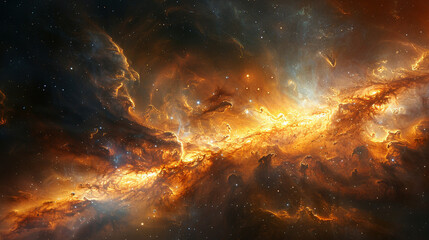  Cosmic Cradle Interstellar Landscape of a Stellar Nursery, Capturing the Birth of Stars and Galactic Evolution