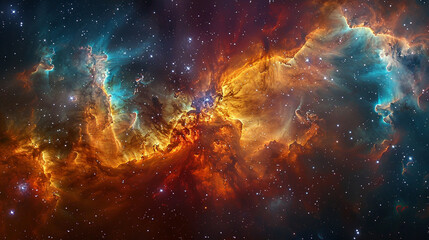  Cosmic Cradle Interstellar Landscape of a Stellar Nursery, Capturing the Birth of Stars and Galactic Evolution