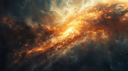 Fototapeta premium Cosmic Splendor Interstellar Impression of a Distant Galaxy, Unveiling the Majesty of the Universe