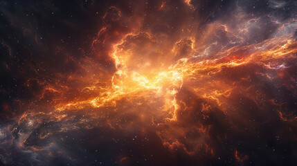 Fototapeta premium Cosmic Splendor Interstellar Impression of a Distant Galaxy, Unveiling the Majesty of the Universe