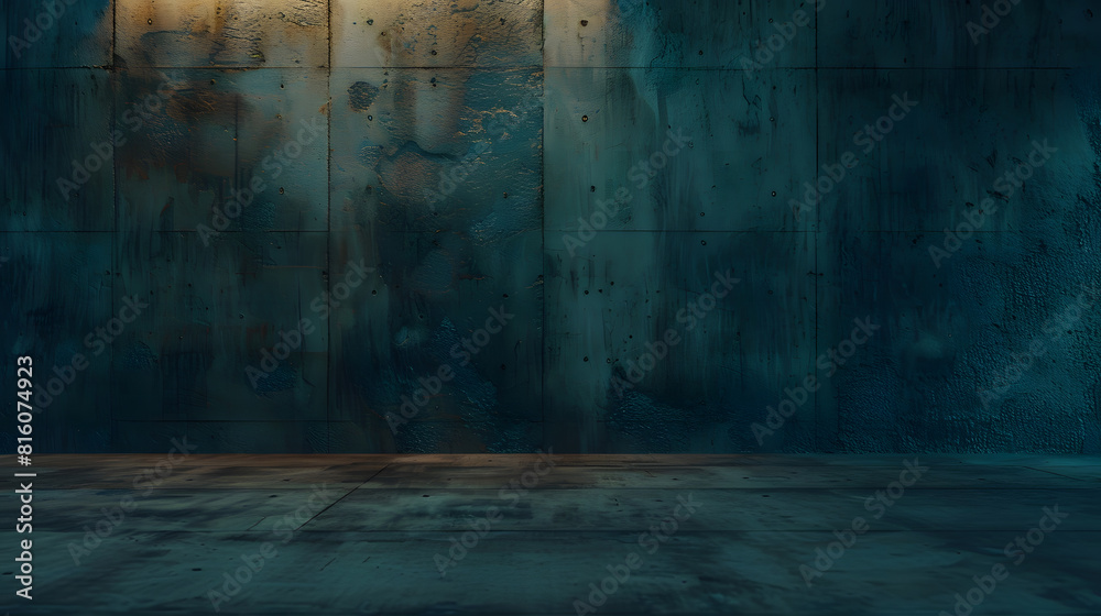 Poster dark concrete wall and floor background three dimensional room for mock up or product display : Generative AI
