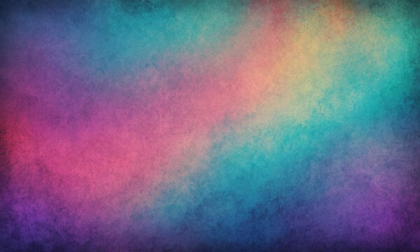 Abstract blue yellow pink teal grain texture gradient background with space and grunge grainy texture