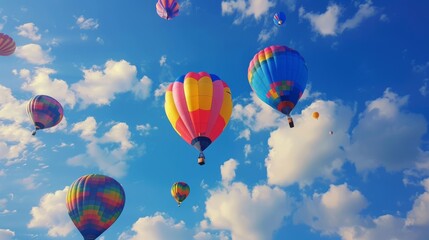 Fototapeta premium A sky full of hot air balloons of different colors
