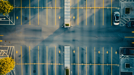 Aerial view of empty parking lots in Italy Drone photography : Generative AI - Powered by Adobe