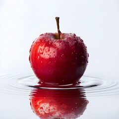 red apple with water drops Generative AI
