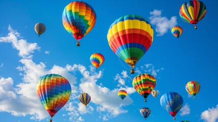 Obraz premium A sky full of hot air balloons of different colors