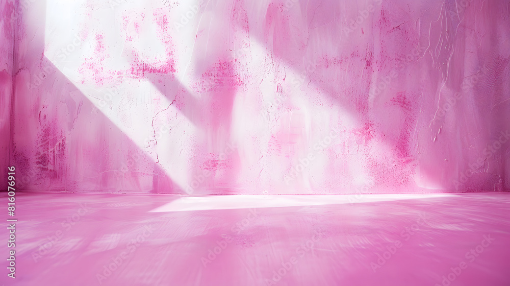 Poster empty pink color texture pattern cement wall studio background used for presentation cosmetic nature