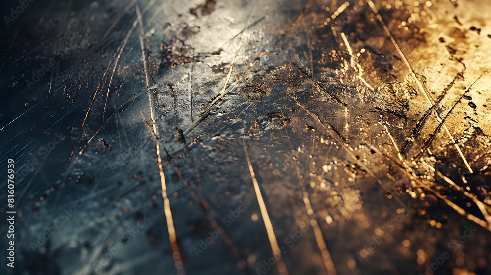 Poster metal texture with scratches and cracks : generative ai