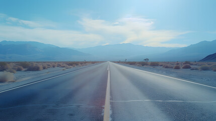 Open road in the high desert of Death Valley : Generative AI
