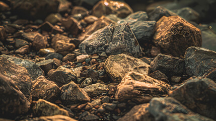 cute dry river shore boulders texture  abstract photo background : Generative AI