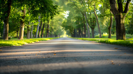 empty road in the park : Generative AI