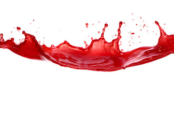 Red drops and splashes of ketchup or sauce isolated on transparent background