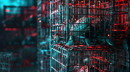 Lobster and Crab traps stack in a port Horizontal shot : Generative AI - Powered by Adobe