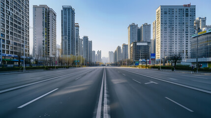 empty highway with cityscape of chongqingChina : Generative AI