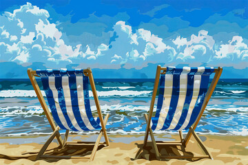 Summer beach background illustration