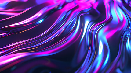 3d rendering glowing lines neon lights abstract psychedelic background ultraviolet vibrant colors High quality photo : Generative AI