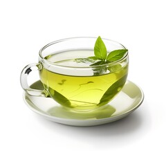 cup of green tea with mint Generative AI