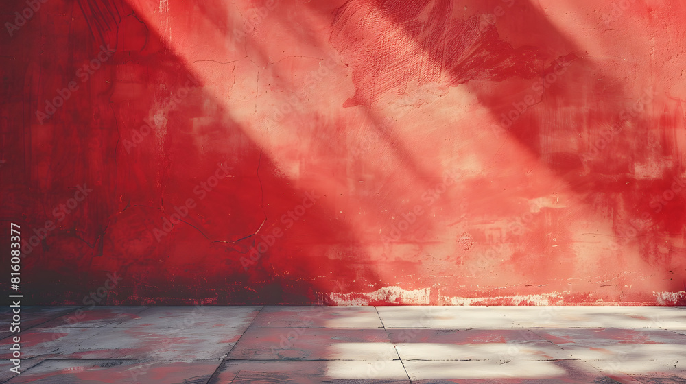 Aufkleber red cement wall background in vintage style for graphic design or wallpaper pattern of soft concrete