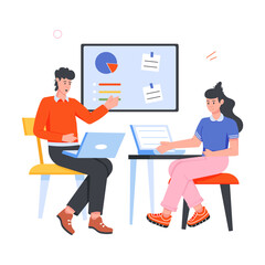 Employees Flat Character Icons