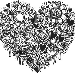 heart of diamonds on black background