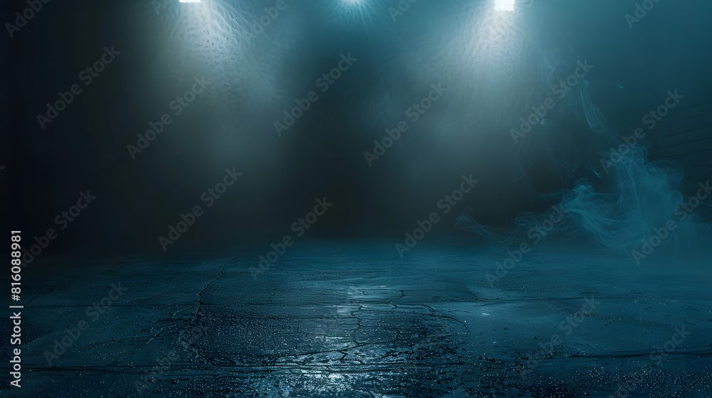 Poster dark street asphalt abstract dark blue background empty dark scene neon light spotlights the concret