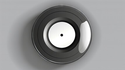 Harmony in Monochrome: Vinyl Record Echoes on Gray Wall