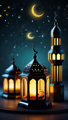 Fototapeta premium islamic mobile wallpaper, islamic monile background, islamic illustration