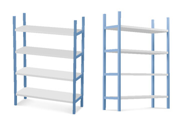 empty industrial warehouse racks vector illustration