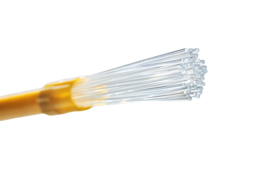 fiber optic cable. It is a type of cable that uses light to transmit data.