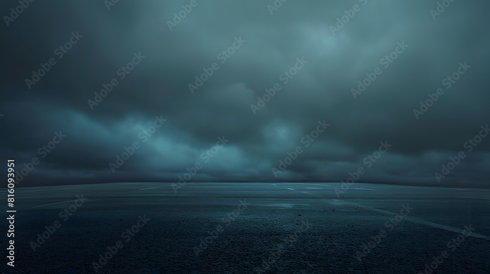 Poster empty asphalt road platform and clouds scenery at night : generative ai