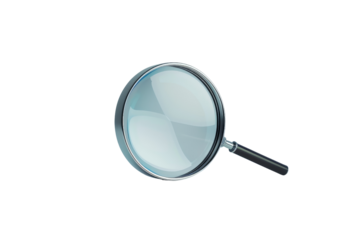 Magnifying glass on transparent background.