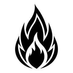Fire icon vector silhouette illustration