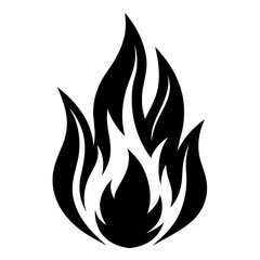 Fire icon vector silhouette illustration