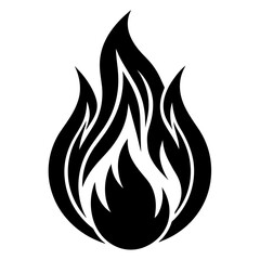 Fire icon vector silhouette illustration